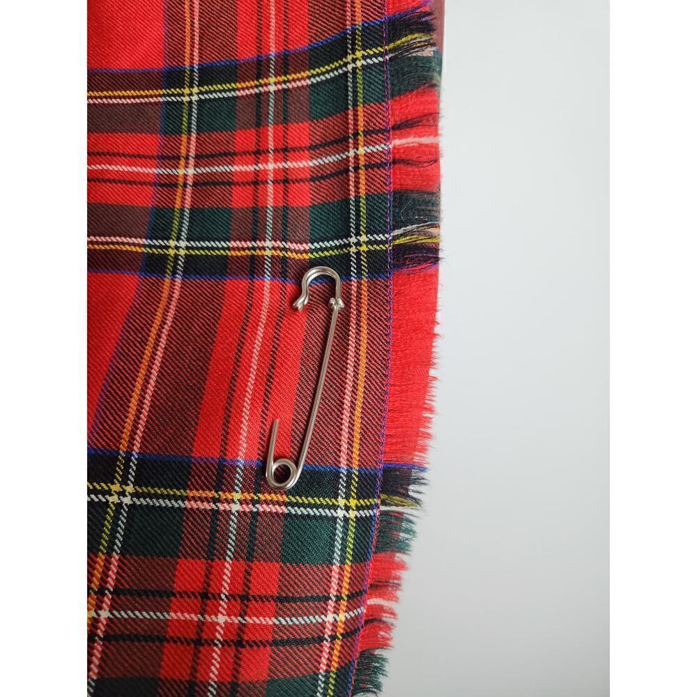 VTG Blarney Woolen Mills Royal Stewart Red Tartan Plaid skirt US Size 12 holiday - Picture 5 of 11